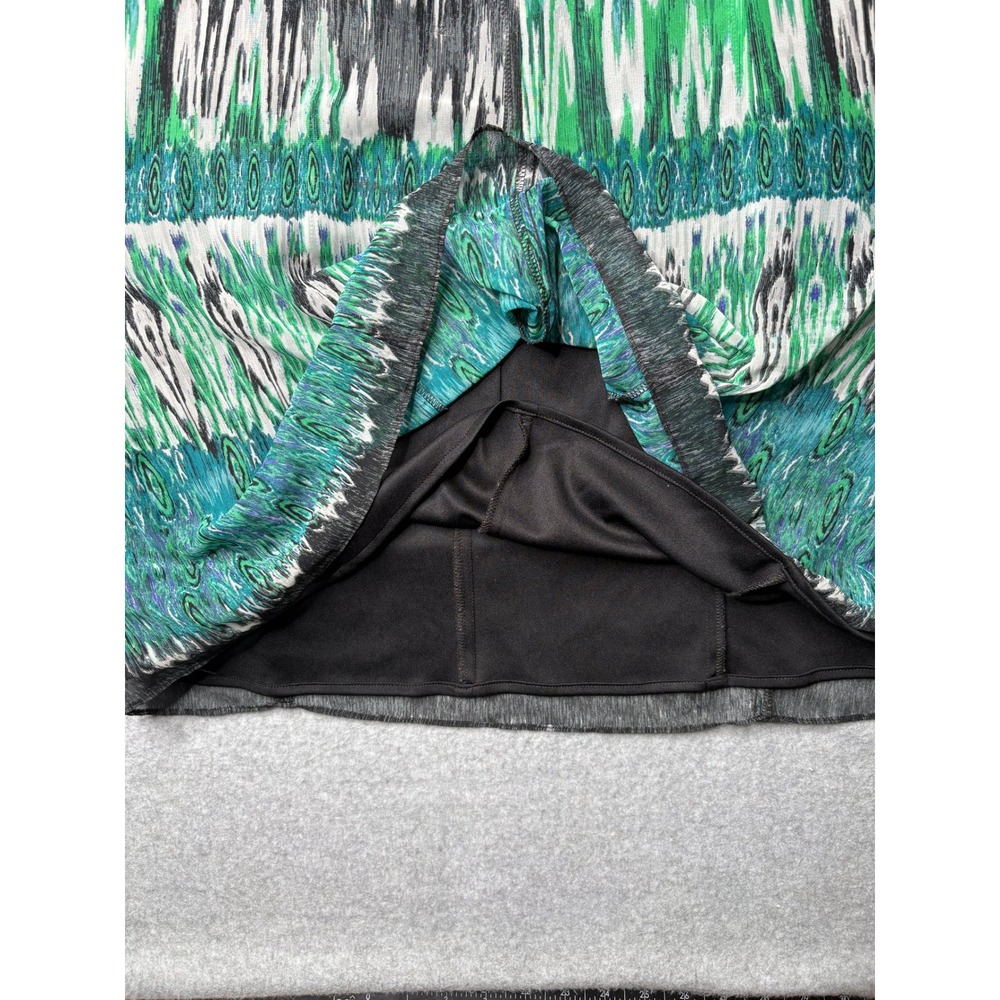 Rabbit Rabbit Rabbit Designs Green Ikat Print Bow Front Mini Dress Size 4 - Picture 6 of 6